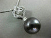 ESTATE .50CT DIAMOND & AAA TAHITIAN PEARL 18KT WHITE GOLD FLOATING HEART PENDANT