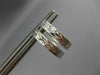 ANTIQUE .36CT DIAMOND 18KT WHITE GOLD SQUARE FILIGREE HUGGIE HOOP EARRINGS #7531
