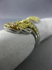 LARGE 3.68CT WHITE & FANCY YELLOW DIAMONDS 18K WHITE & YELLOW GOLD FILIGREE RING