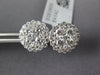 ESTATE LARGE 1.26CT DIAMOND 18K WHITE GOLD 3D ROUND CLUSTER FLOWER STUD EARRINGS