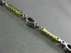 ESTATE 2.17CT DIAMOND & RUBY 14K TWO TONE GOLD BY THE YARD BEZEL TENNIS BRACELET