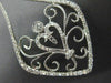 ESTATE LARGE 1.30CT DIAMOND 14KT WHITE GOLD 3D HEART FILIGREE HANGING EARRINGS