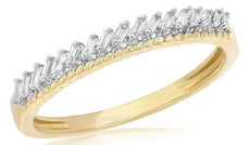 ESTATE .12CT DIAMOND 14KT YELLOW GOLD CLASSIC BAGUETTE WEDDING ANNIVERSARY RING