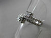 ANTIQUE WIDE .60CT ROUND DIAMOND 14KT WHITE GOLD SQUARE DOUBLE HALO RING #19430