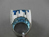 ESTATE MASSIVE 32.69CT DIAMOND & AAA BLUE TOPAZ 14KT WHITE GOLD 3D NEW YORK RING