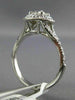 ESTATE 1.14CT DIAMOND 14KT WHITE GOLD DOUBLE HALO CLASSIC ROUND ENGAGEMENT RING