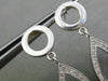 ESTATE .46CT DIAMOND 14KT WHITE GOLD MATTE & SHINY CIRCLE & PEAR SHAPE EARRINGS