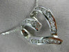 ESTATE LARGE .80CT DIAMOND 14KT WHITE GOLD CLASSIC 3D OPEN HEART PENDANT #10392