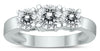 ESTATE LARGE 1.46CT DIAMOND 14KT WHITE GOLD 3D 3 STONE CLASSIC ENGAGEMENT RING