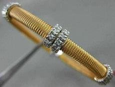 ESTATE .60CT DIAMOND 14KT WHITE & ROSE GOLD MESH FLEXIBLE BANGLE BRACELET
