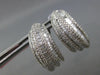 LARGE 2.94CT DIAMOND 18K WHITE GOLD ROUND & BAGUETTE SEMI HOOP HANGING EARRINGS