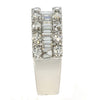 ESTATE LARGE 2.97CT DIAMOND 18KT WHITE GOLD 3D ROUND & BAGUETTE ANNIVERSARY RING