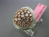 ESTATE LARGE 2.45CT PINK & WHITE DIAMOND 18KT 2 TONE GOLD MULTI SHAPE OVAL RING