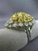 ESTATE EXTRA LARGE 7.41CT WHITE & INTENSE YELLOW DIAMOND 18K 2 TONE GOLD 3D RING