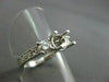 ESTATE .85CT DIAMOND 18KT WHITE GOLD FILIGREE SEMI MOUNT ENGAGEMENT RING #2423