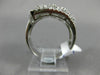 ESTATE LARGE 1.20CT DIAMOND 14K WHITE GOLD 3D OPEN MULTI FLOWER CRISS CROSS RING