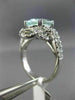 LARGE 4.05CT DIAMOND & AAA OVAL AQUAMARINE 14K WHITE GOLD FLOWER ENGAGEMENT RING