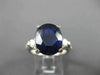 ESTATE LARGE 7.47CT DIAMOND & AAA SAPPHIRE 14K WHITE GOLD ENGAGEMENT RING #26394