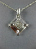 ESTATE .35CT DIAMOND 18KT WHITE GOLD PRINCESS INVISIBLE SQUARE PENDANT #1130