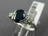 ESTATE 1.85CT DIAMOND & AAA OVAL CUT SAPPHIRE 14KT WHITE GOLD 3D ENGAGEMENT RING