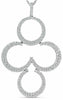 ESTATE LARGE 3.50CT DIAMOND 18K WHITE GOLD 3D MULTI CIRCULAR MOON FLOWER PENDANT