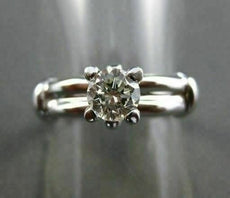 ESTATE .56CT DIAMOND 18KT WHITE GOLD SOLITAIRE ENGAGEMENT RING BEAUTIFUL! #4219