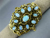 ANTIQUE LARGE 5CT AAA OPAL & PEARL 14K YELLOW GOLD FILIGREE BROOCH PENDANT #2755