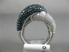 ESTATE EXTRA LARGE 5.26CT WHITE & BLUE DIAMOND 14KT WHITE GOLD ANNIVERSARY RING