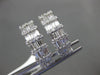 ESTATE WIDE 1.92CT ROUND & BAGUETTE DIAMOND 18KT WHITE GOLD 3D HANGING EARRINGS