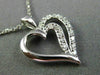 ESTATE .15CT DIAMOND 14KT WHITE GOLD DOUBLE OPEN HEART LOVE PENDANT WITH CHAIN
