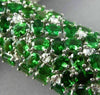 ESTATE MASSIVE 40.02CT DIAMOND & TSAVORITE 18K WHITE GOLD 3D GRADUATING BRACELET