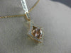 1.13CT DIAMOND & AAA MORGANITE 14KT WHITE & ROSE GOLD TRILLION FILIGREE PENDANT