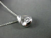 ESTATE .17CT SOLITAIRE DIAMOND 18K WHITE GOLD FLOATING PEAR SHAPE PENDANT #11848