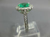 2.80CT DIAMOND & AAA EMERALD 18K WHITE GOLD 3D OVAL HALO CLASSIC ENGAGEMENT RING
