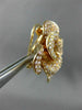 ESTATE LARGE 2.51CT DIAMOND 18KT ROSE GOLD 3D HANDCRATED FLOWER CLIP ON EARRINGS