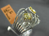 ESTATE LARGE 1.96CT WHITE & FANCY YELLOW DIAMOND 18K TWO TONE GOLD LEAF RING