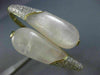 ESTATE WIDE 2.0CT DIAMOND & AAA WHITE QUARTZ 14KT YELLOW GOLD CRISS CROSS BANGLE