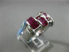 ESTATE WIDE 4.02CT DIAMOND & EXTRA FACET RUBY 18KT WHITE GOLD DOUBLE SIDED RING