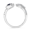 LARGE 1.77CT DIAMOND & AAA SAPPHIRE 14KT WHITE GOLD MULTI SHAPE MULTI LEAF RING