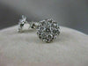 ESTATE .93CTW DIAMOND FLOWER CLUSTER 14K WHITE GOLD EARRINGS F/G VVS/VS #10320