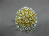 GIA LARGE 7.42CT WHITE & INTENSE YELLOW DIAMOND 18K 2 TONE GOLD 3D COCKTAIL RING