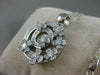 LARGE ESTATE 1.90CTW DIAMOND 14KT WHITE GOLD FLOWER CIRCLE PAVE PENDANT #19907