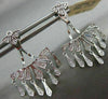 ESTATE LARGE .23CT DIAMOND 14KT WHITE GOLD BUTTERFLY CHANDELIER HANGING EARRINGS