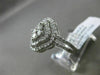 ESTATE WIDE .97CT DIAMOND 14KT WHITE GOLD FLOWER DOUBLE HALO OPEN FILIGREE RING