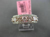 ESTATE 1.95CT WHITE & PINK DIAMOND 18K WHITE GOLD SEMI ETERNITY ANNIVERSARY RING