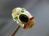 ANTIQUE LARGE 2.64CT DIAMOND & MULTI-GEM 14KT TWO TONE CLIP ON EARRINGS #21745