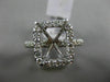 LARGE .72CT DIAMOND 14KT WHITE GOLD EMERALD CUT HALO SEMI MOUNT ENGAGEMENT RING