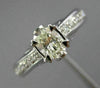 ESTATE .76CT ROUND & OVAL DIAMOND 18KT WHITE GOLD CLASSIC ENGAGEMENT RING #25941