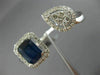 LARGE 2.50CT DIAMOND & AAA SAPPHIRE 14K WHITE GOLD 3D CLUSTER DOUBLE FINGER RING