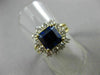 ESTATE WIDE 4.08CT DIAMOND & AAA SAPPHIRE 18K 2 TONE GOLD ENGAGEMENT RING #20600